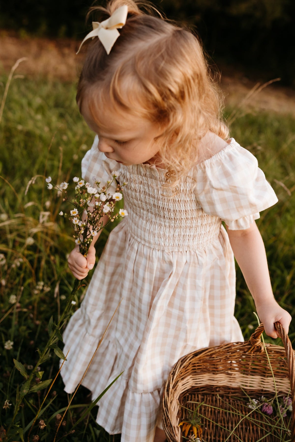 SS Girl's Dress Karina Dress (tan gingham)