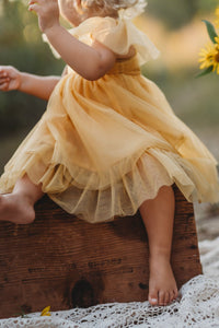 SS Girl's Dress Fawn Dress (saffron tulle)