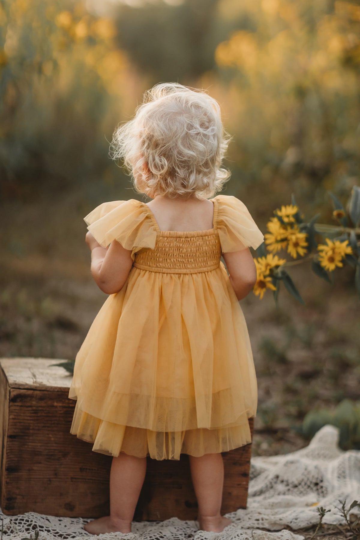 SS Girl's Dress Fawn Dress (saffron tulle)