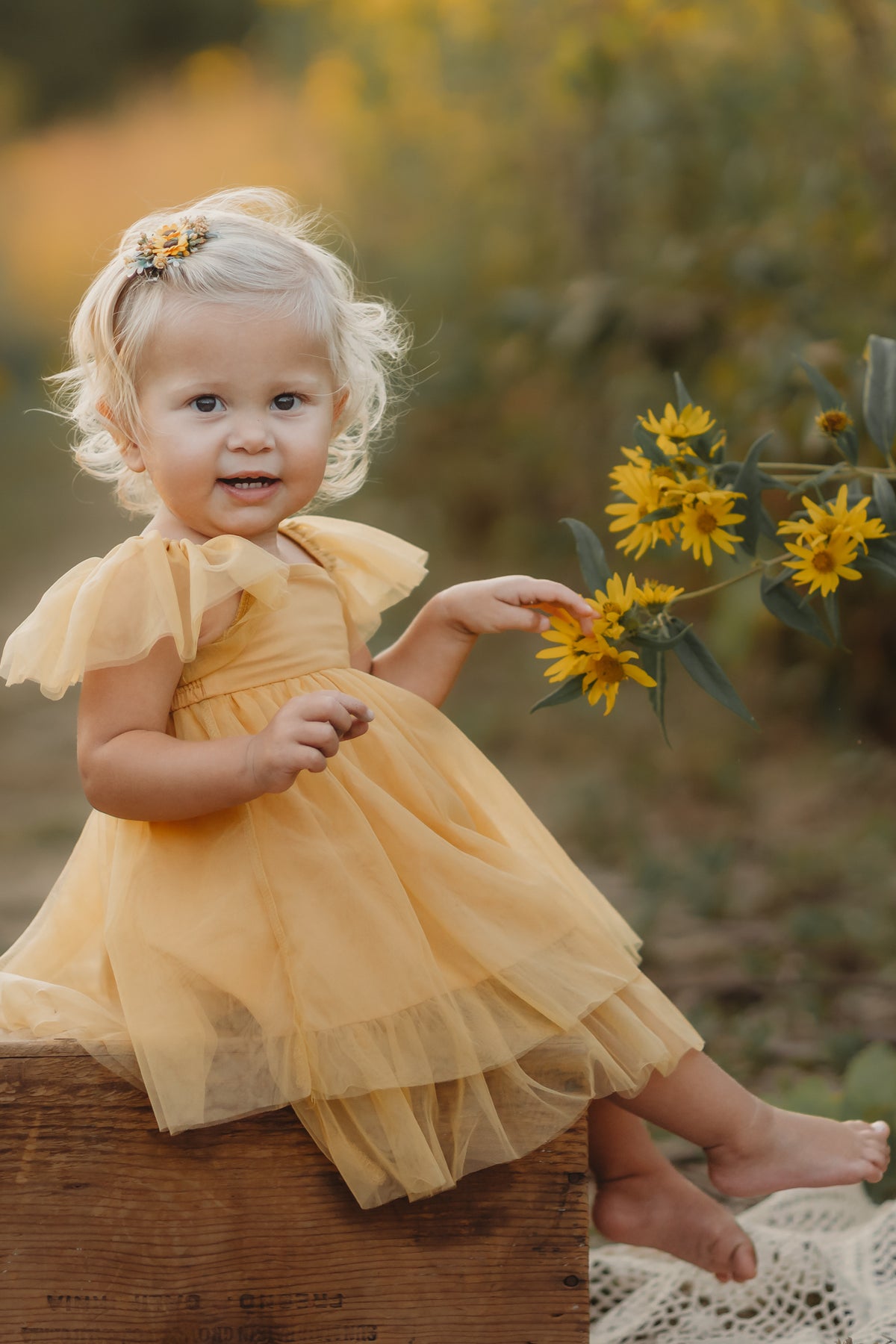 SS Girl's Dress Fawn Dress (saffron tulle)
