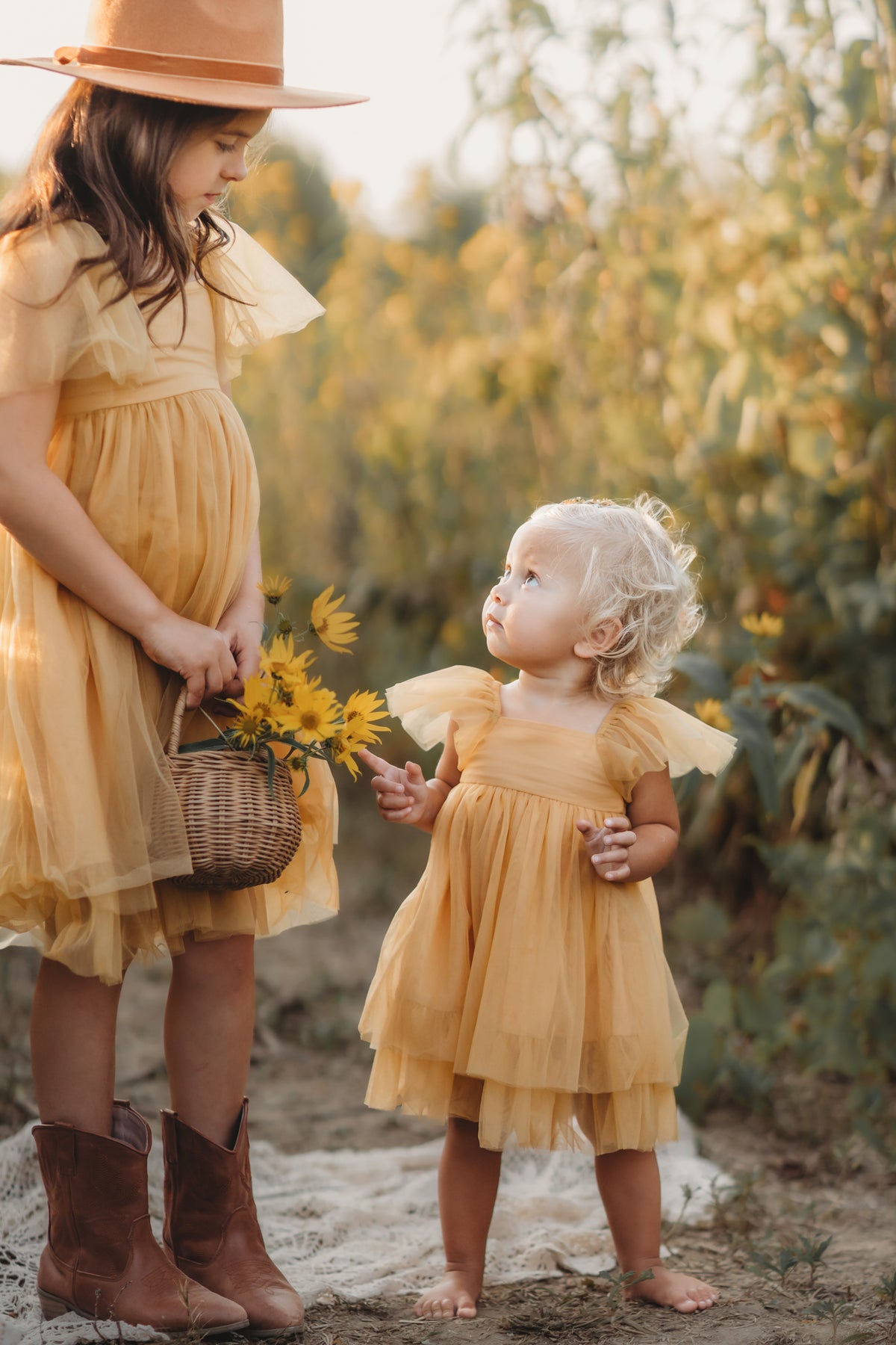 SS Girl's Dress Fawn Dress (saffron tulle)