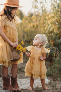 SS Girl's Dress Fawn Dress (saffron tulle)