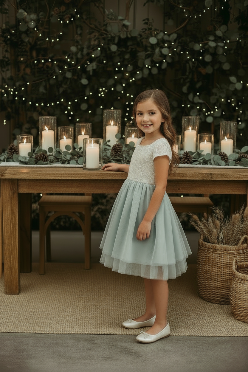 SS Girl's Dress Aria Dress (airy blue tulle)