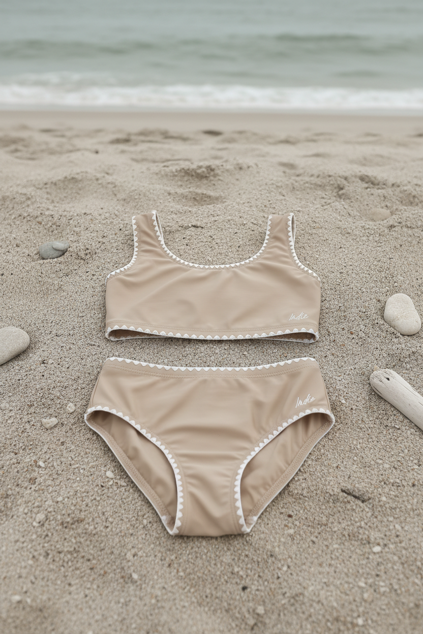 LB Girl's Swim Scoopback Set (ash embroidered)