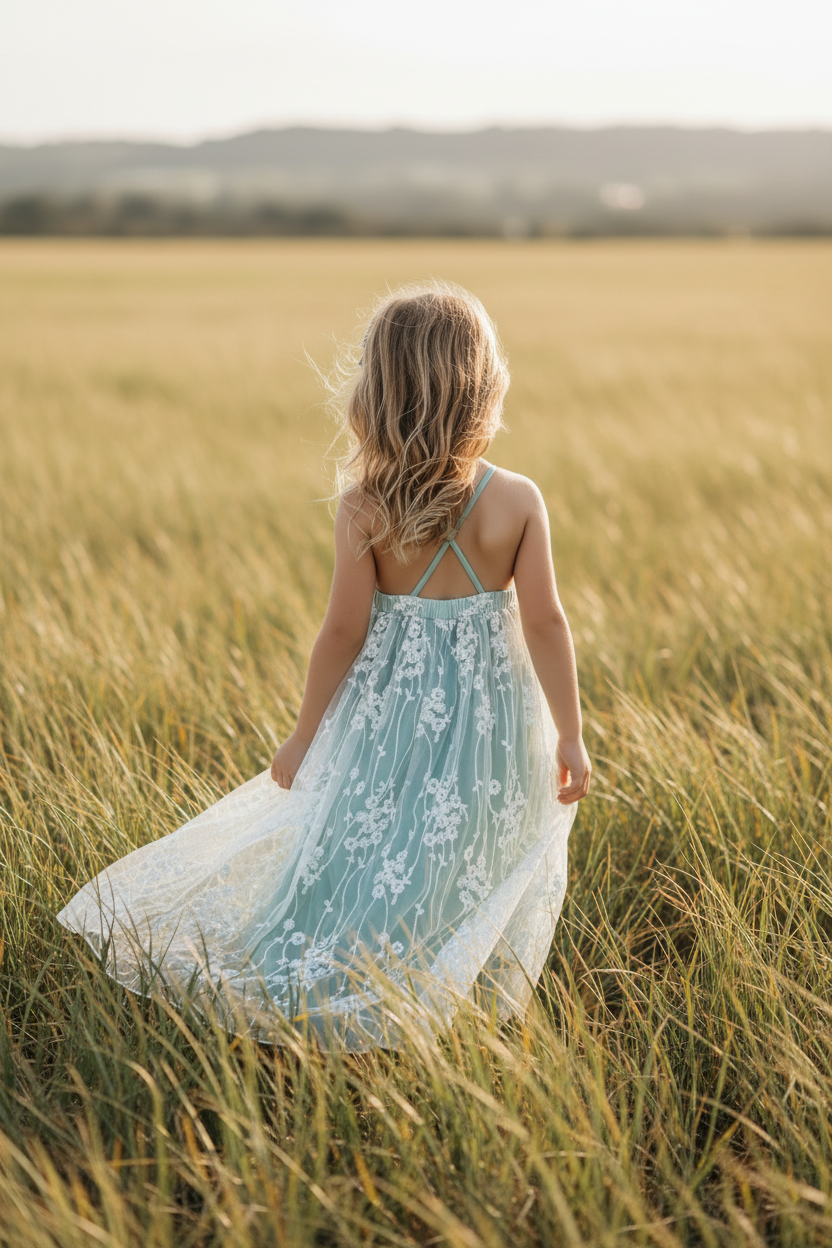 SS Girl's Dress Fiona Lace Dress (coastal blue)