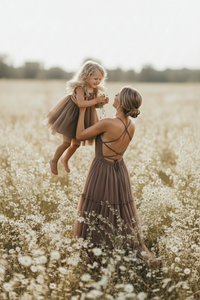 SS Girl's Dress Fawn Dress (mocha tulle)