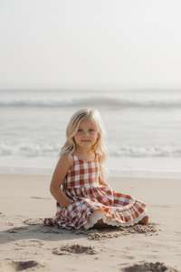 SS Girl's Dress Tilly Pocket Dress (mocha checkered)