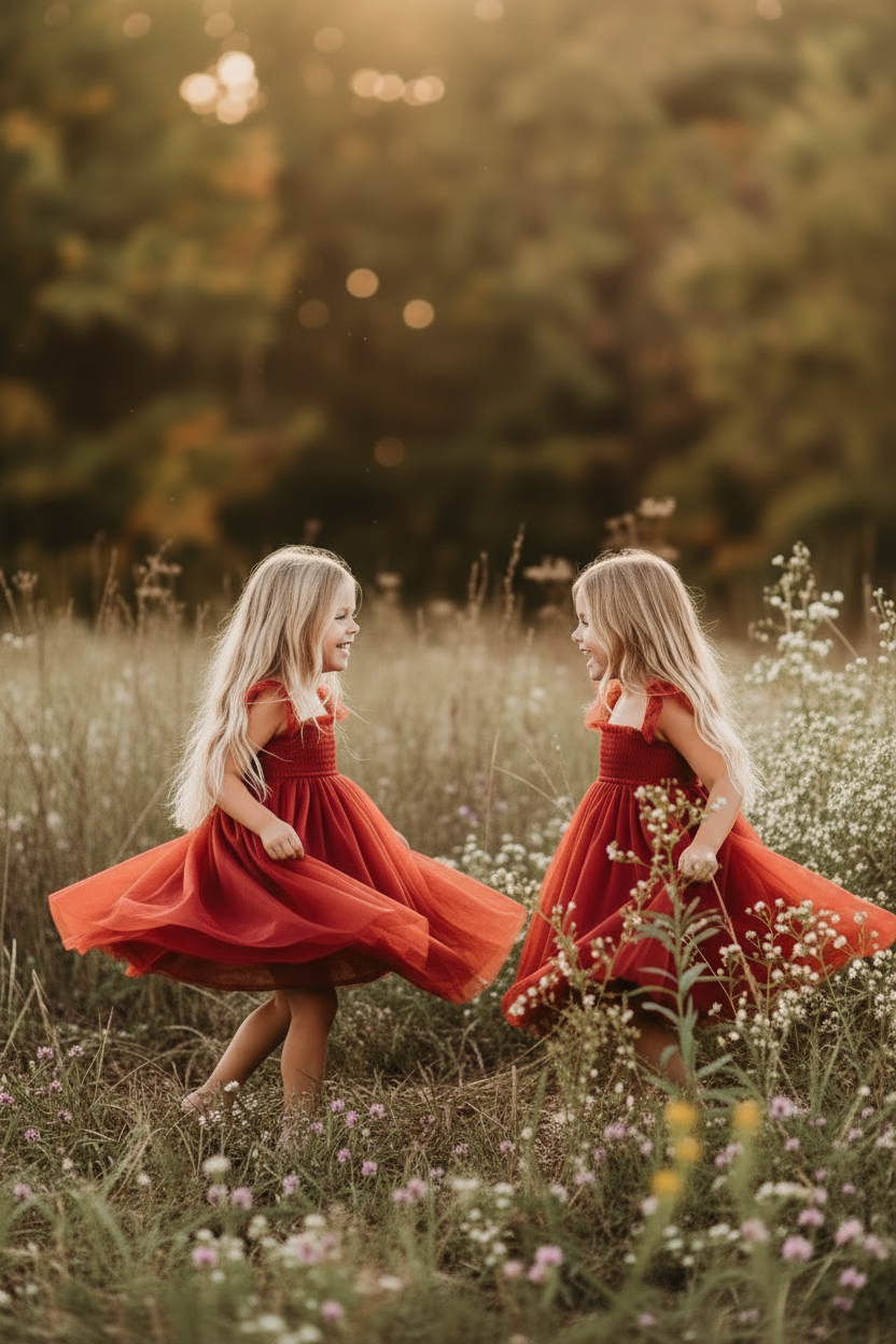 SS Girl's Dress Juliet Dress (venetian red tulle)