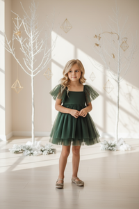 SS Girl's Dress Fawn Dress (forest tulle)