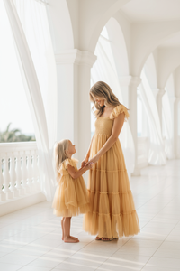 SS Girl's Dress Fawn Dress (saffron tulle)