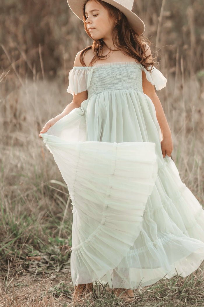 SS Girl's Dress Marabella Dress (mint tulle)