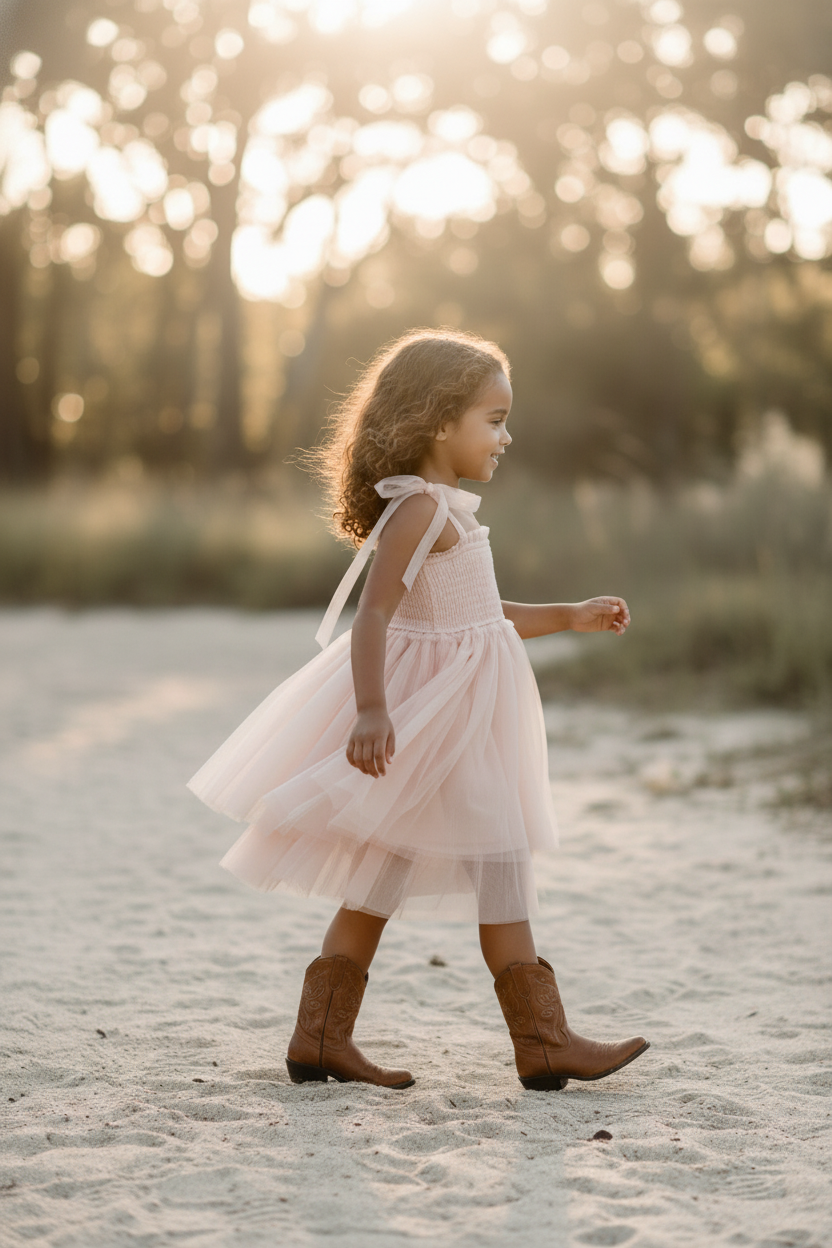 SS Girl's Dress Isa Dress (blush tulle)