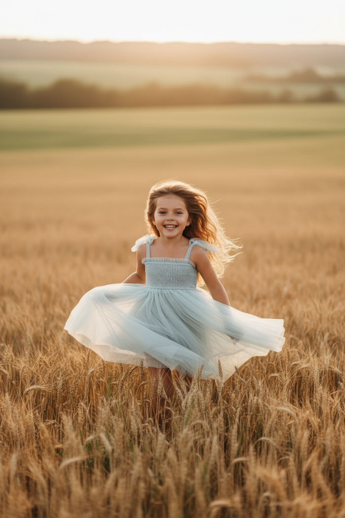 SS Girl's Dress Isa Dress (airy blue tulle)