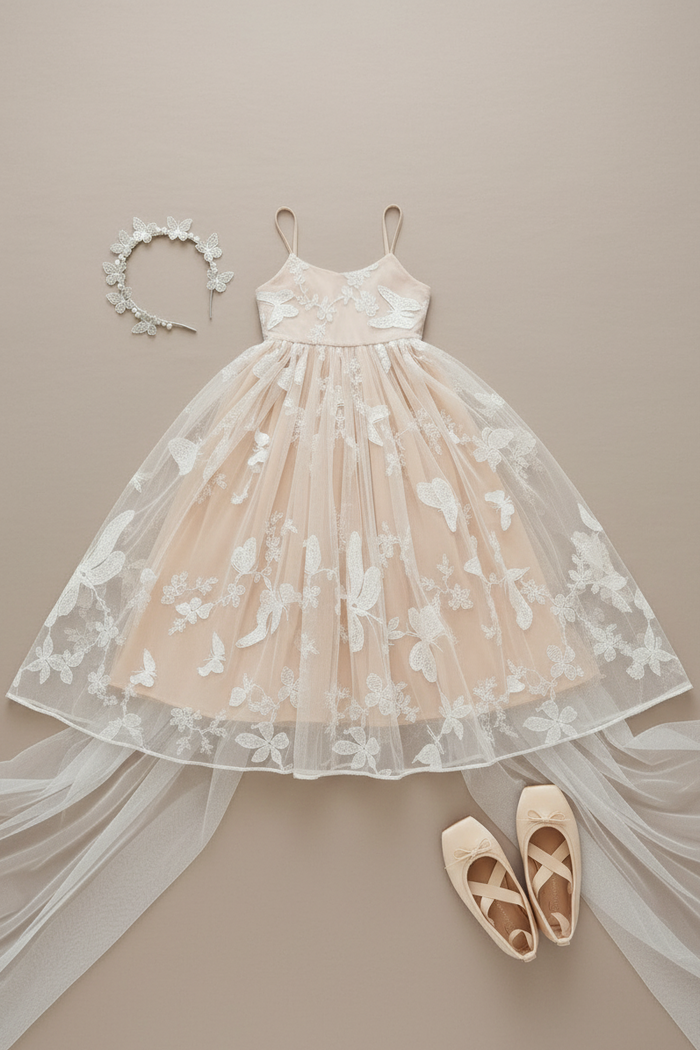 SS Girl's Dress Butterfly Dress (natural)