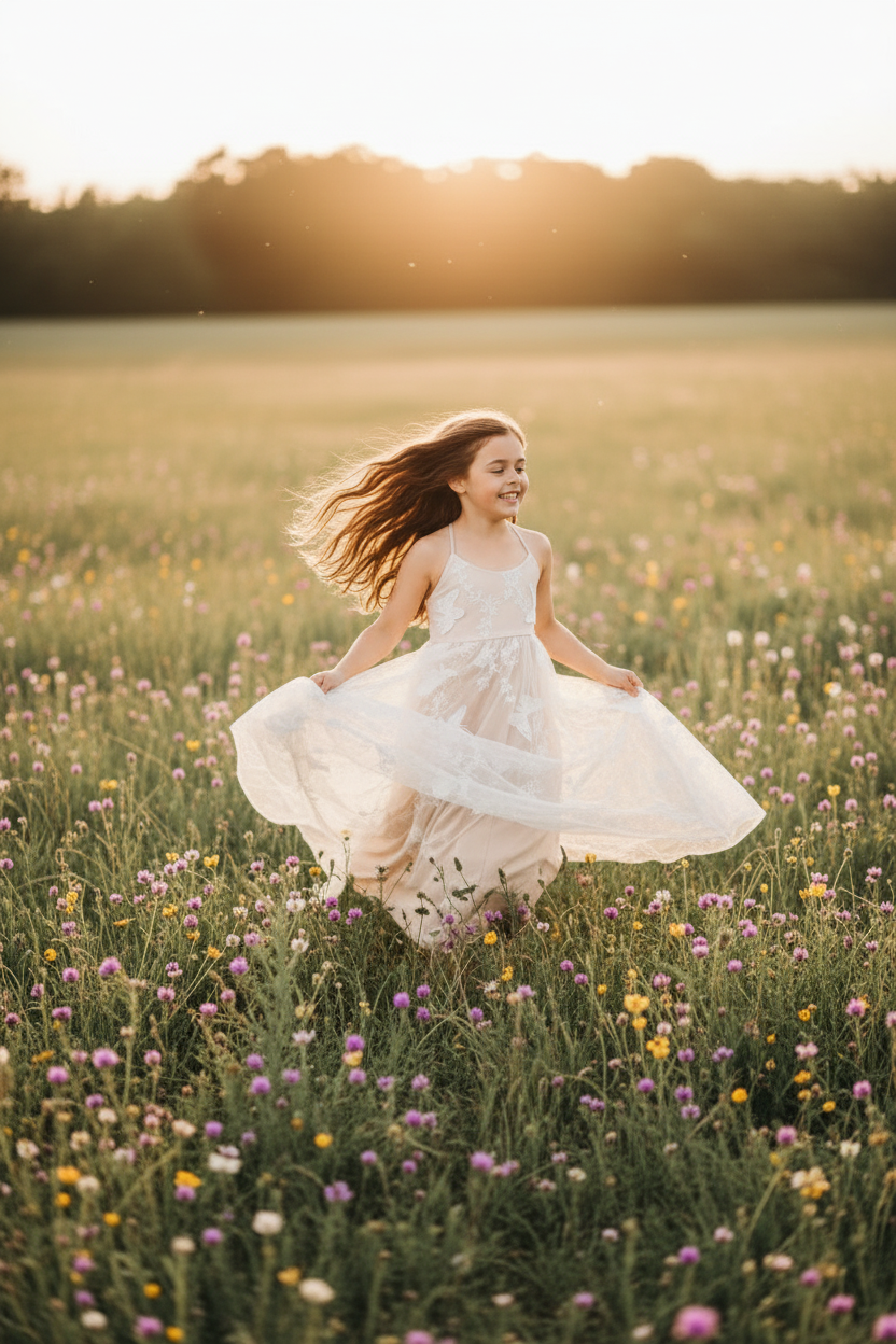 SS Girl's Dress Butterfly Dress (natural)