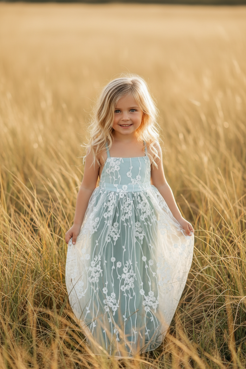 SS Girl's Dress Fiona Lace Dress (coastal blue)