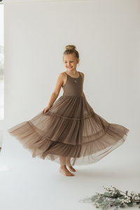 SS Girl's Dress Wendy Dress (mocha tulle)