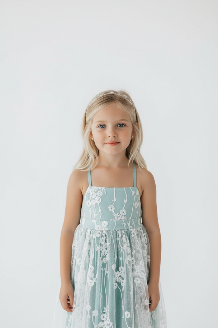 SS Girl's Dress Fiona Lace Dress (coastal blue)