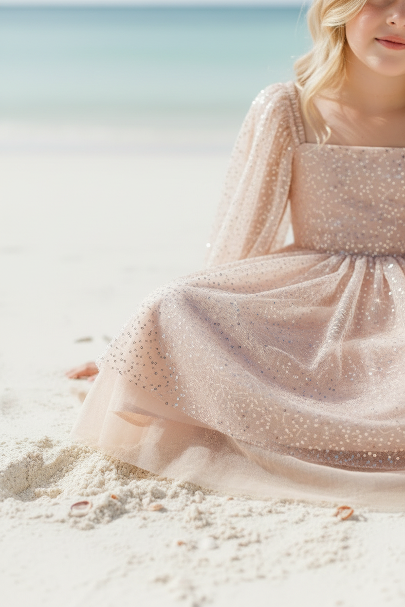 SS Girl's Dress Uma Dress (sequin pink tulle)