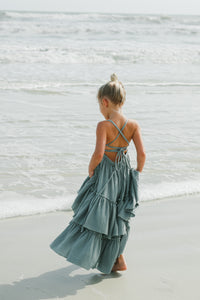 SS Girl's Dress Wendy Dress (soft teal muslin)