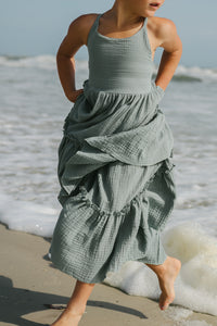SS Girl's Dress Wendy Dress (soft teal muslin)