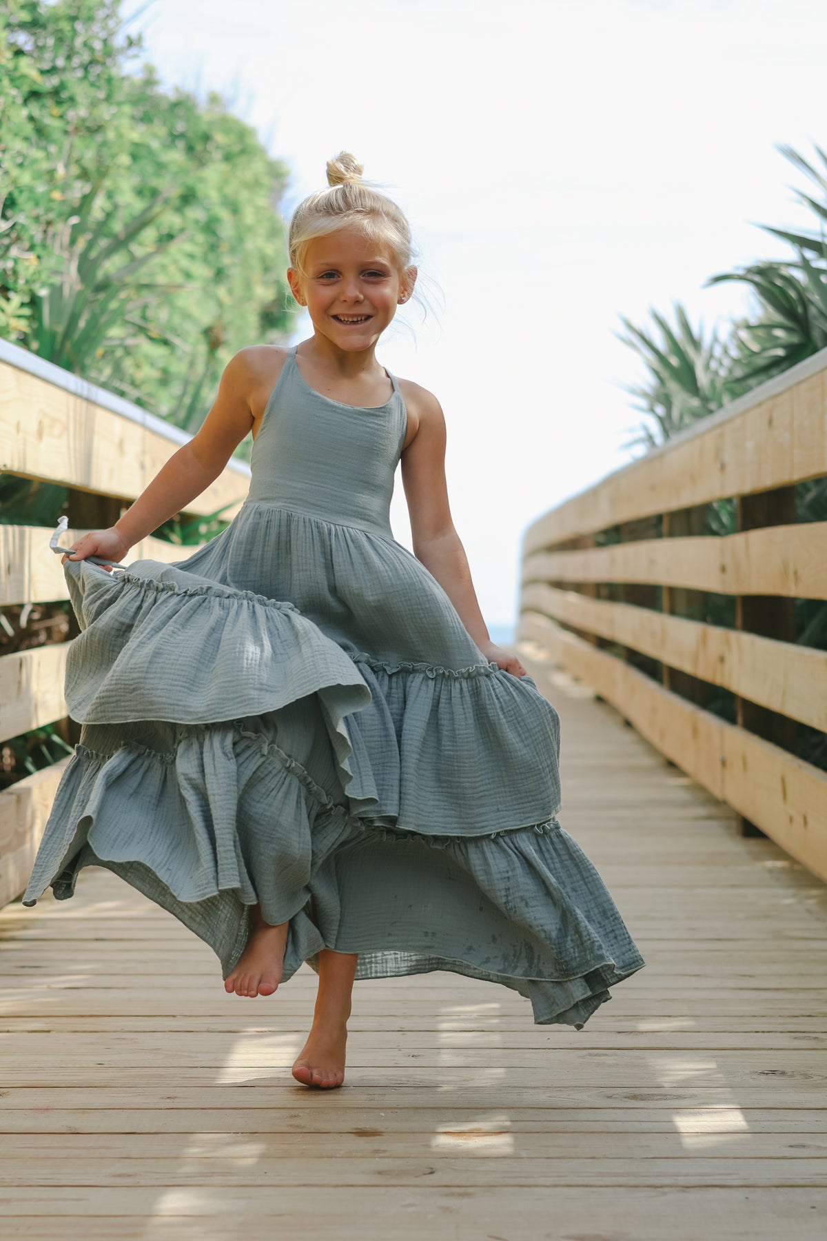 SS Girl's Dress Wendy Dress (soft teal muslin)