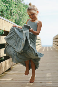 SS Girl's Dress Wendy Dress (soft teal muslin)
