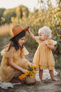 SS Girl's Dress Fawn Dress (saffron tulle)