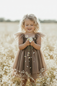 SS Girl's Dress Fawn Dress (mocha tulle)