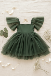 SS Girl's Dress Fawn Dress (forest tulle)