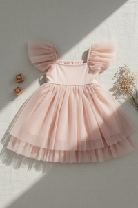 SS Girl's Dress Fawn Dress (soft pink tulle)