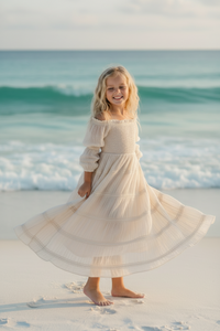SS Girl's Dress Pippa Maxi (natural chiffon)