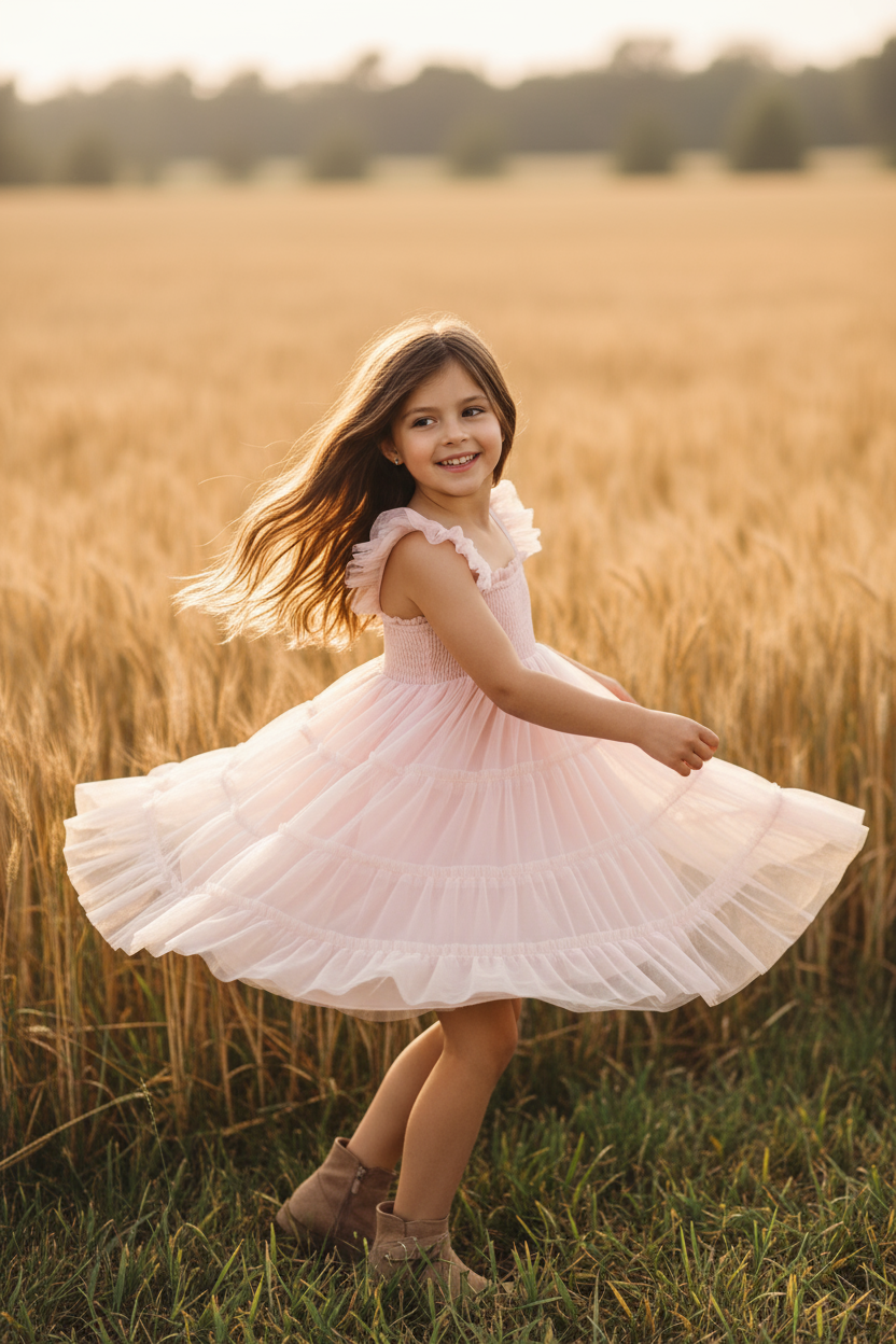 SS Girl's Dress Pia Dress (pretty pink tulle)