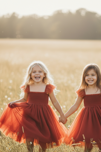 SS Girl's Dress Juliet Dress (venetian red tulle)