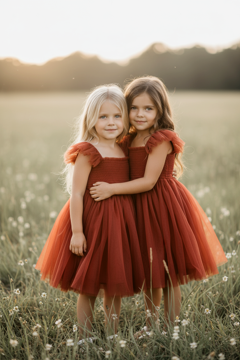 SS Girl's Dress Juliet Dress (venetian red tulle)