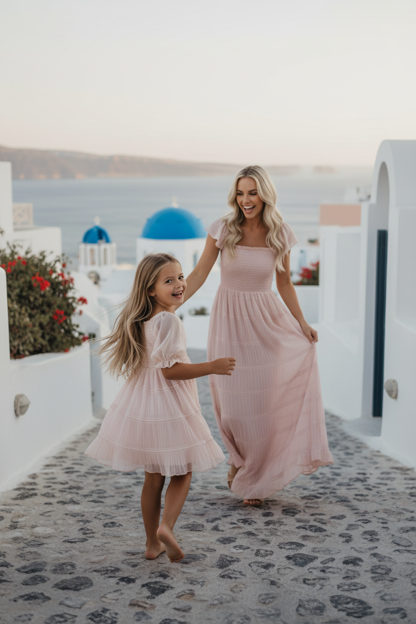 SS Girl's Dress Karina Dress (soft pink chiffon)