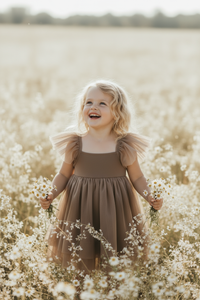 SS Girl's Dress Fawn Dress (mocha tulle)