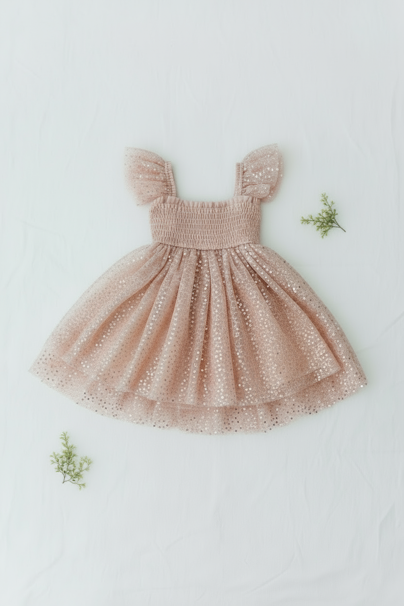SS Girl's Dress Juliet Dress (sequin pink tulle)