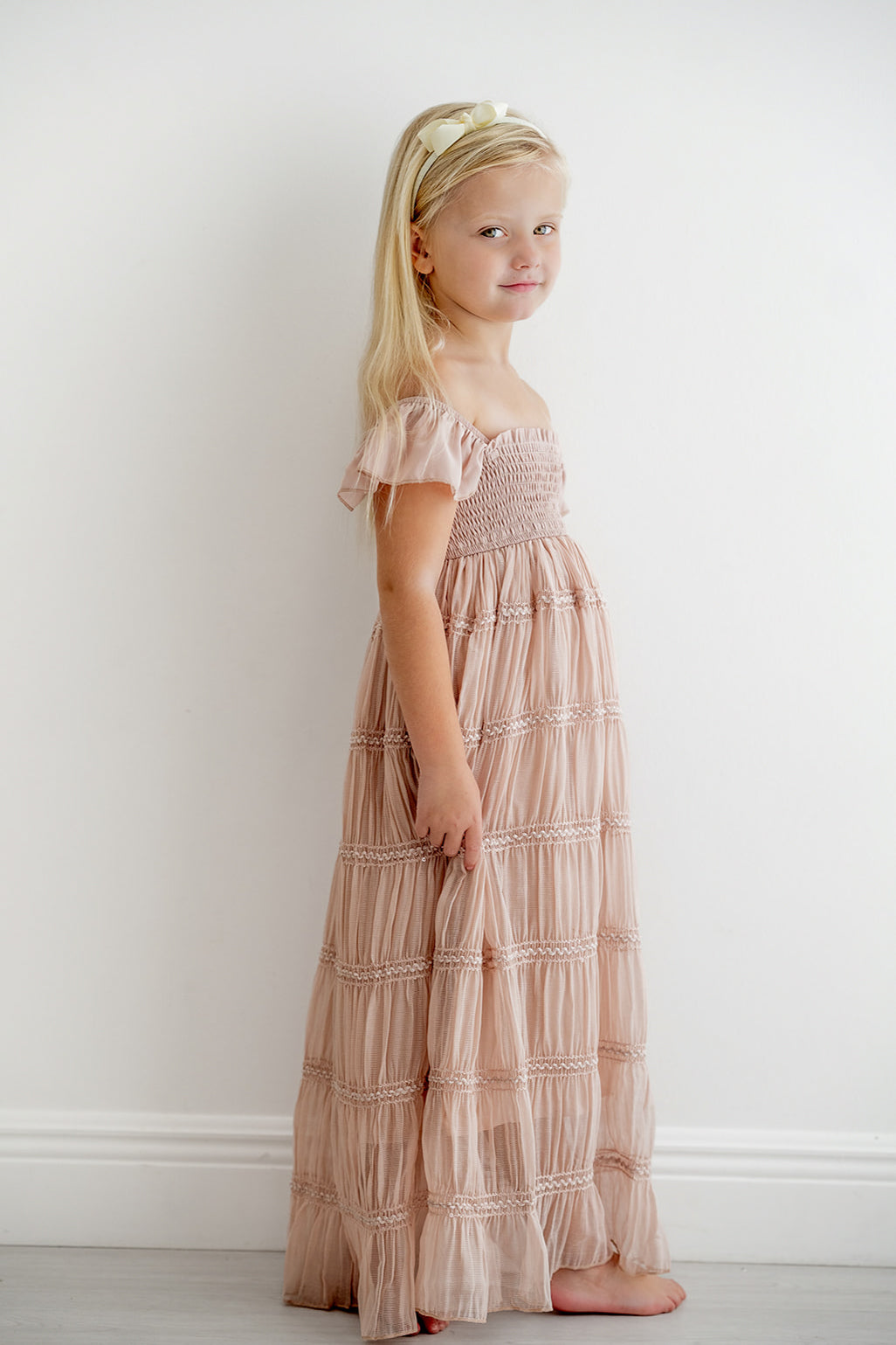 SS Girl's Dress Marabella Dress (soft pink chiffon)