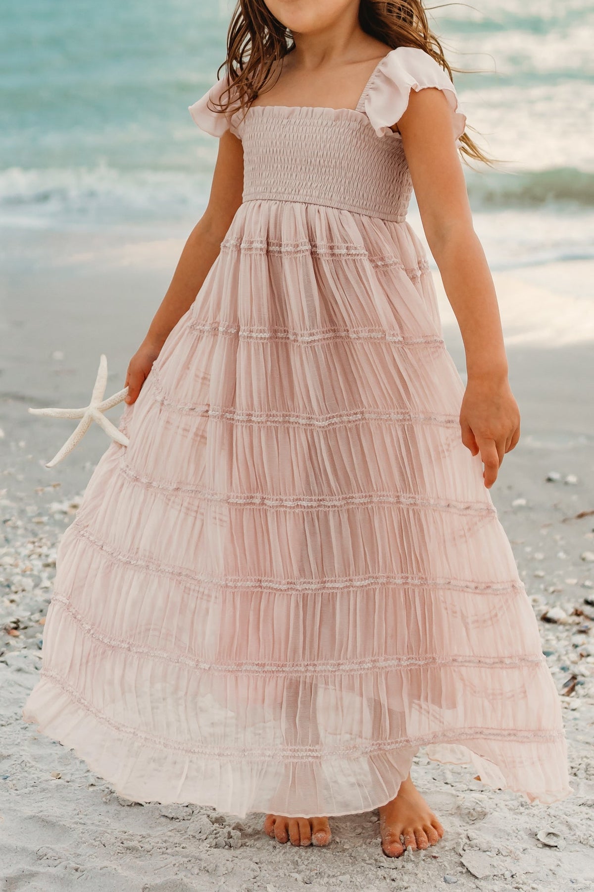 SS Girl's Dress Marabella Dress (soft pink chiffon)