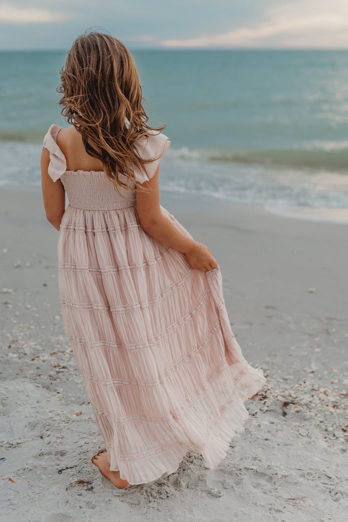 SS Girl's Dress Marabella Dress (soft pink chiffon)