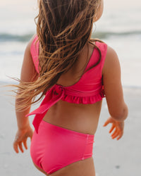 LB Girl's Swim Scoopback Set (hot pink) FINAL SALE