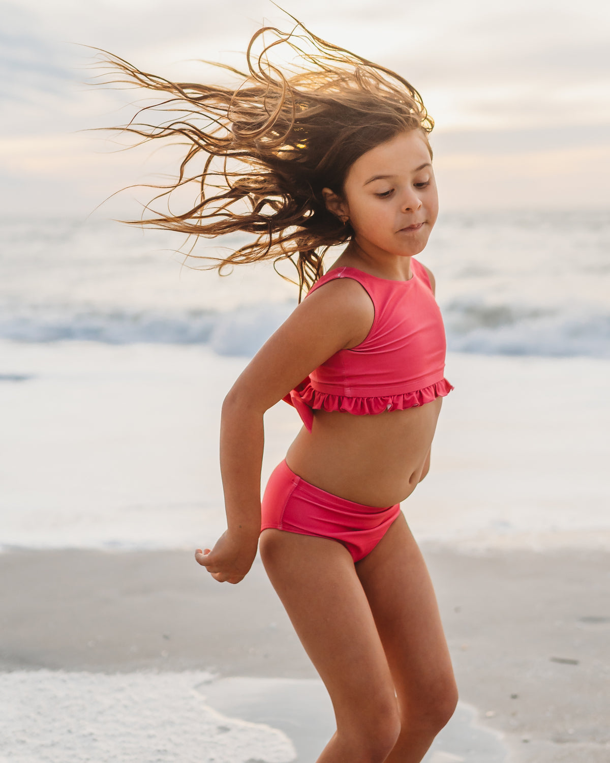 LB Girl's Swim Scoopback Set (hot pink) FINAL SALE