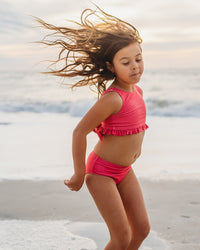 LB Girl's Swim Scoopback Set (hot pink) FINAL SALE
