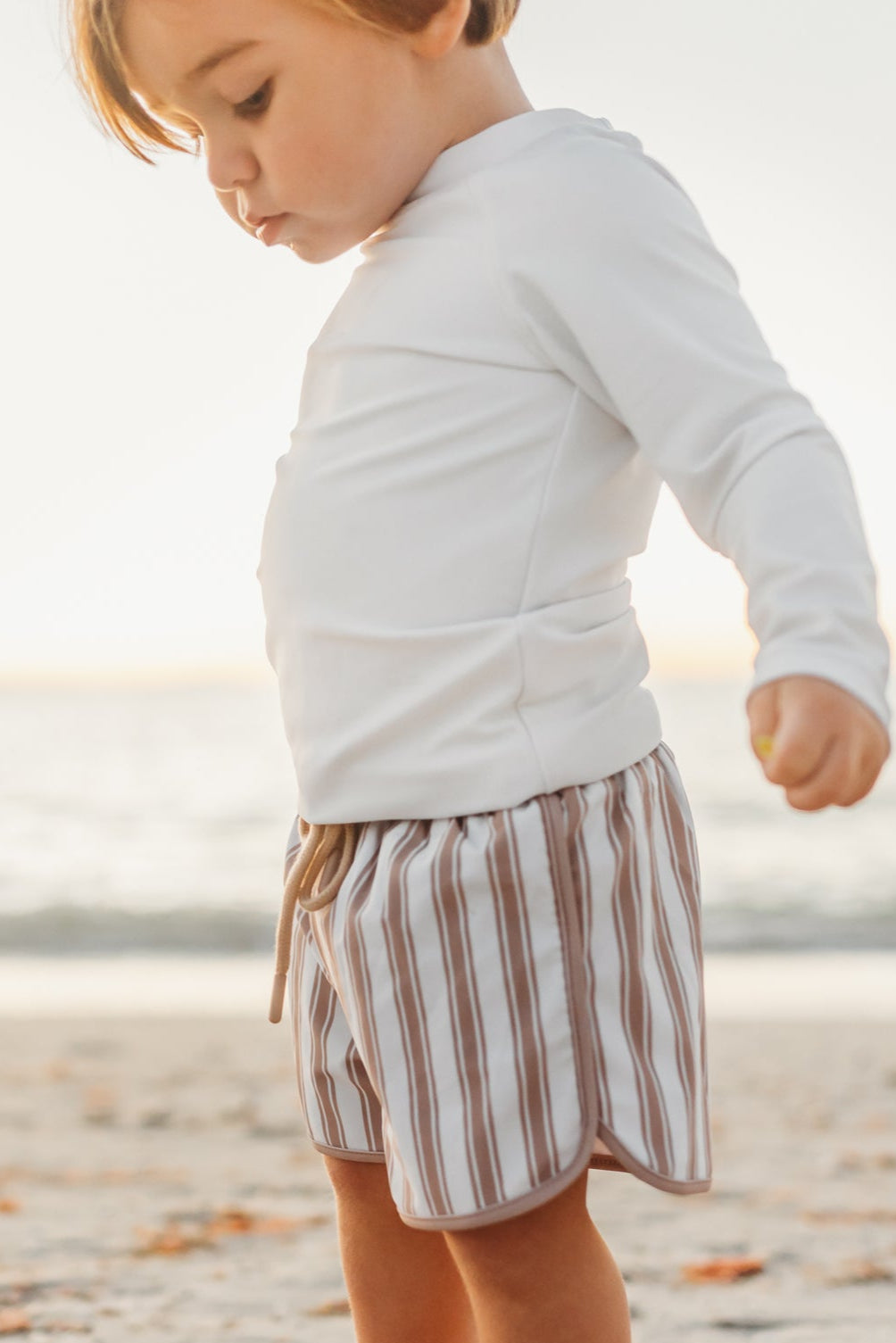 LB Boy's Swim Board Shorts (ash stripe)
