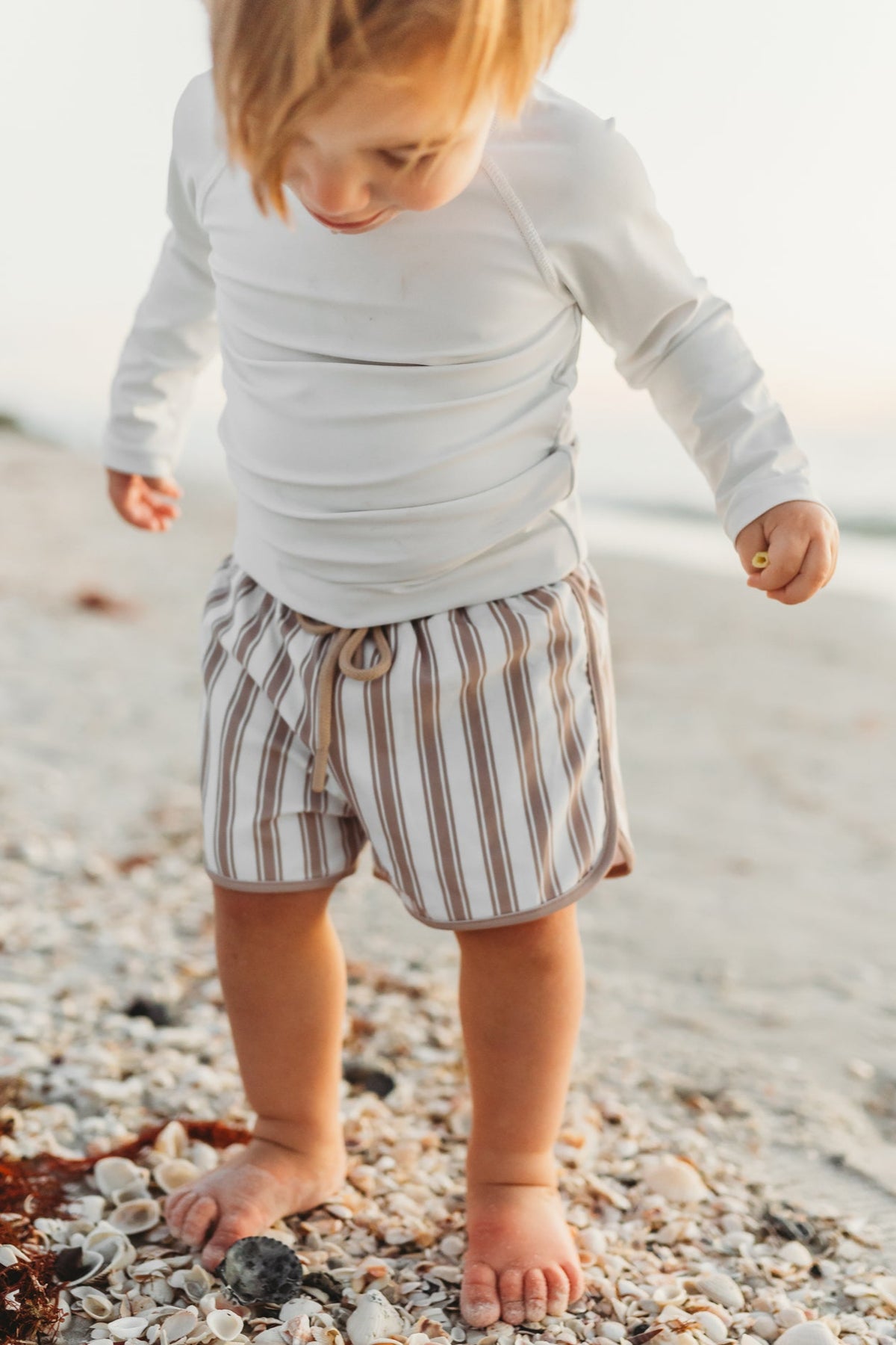 LB Boy's Swim Board Shorts (ash stripe)