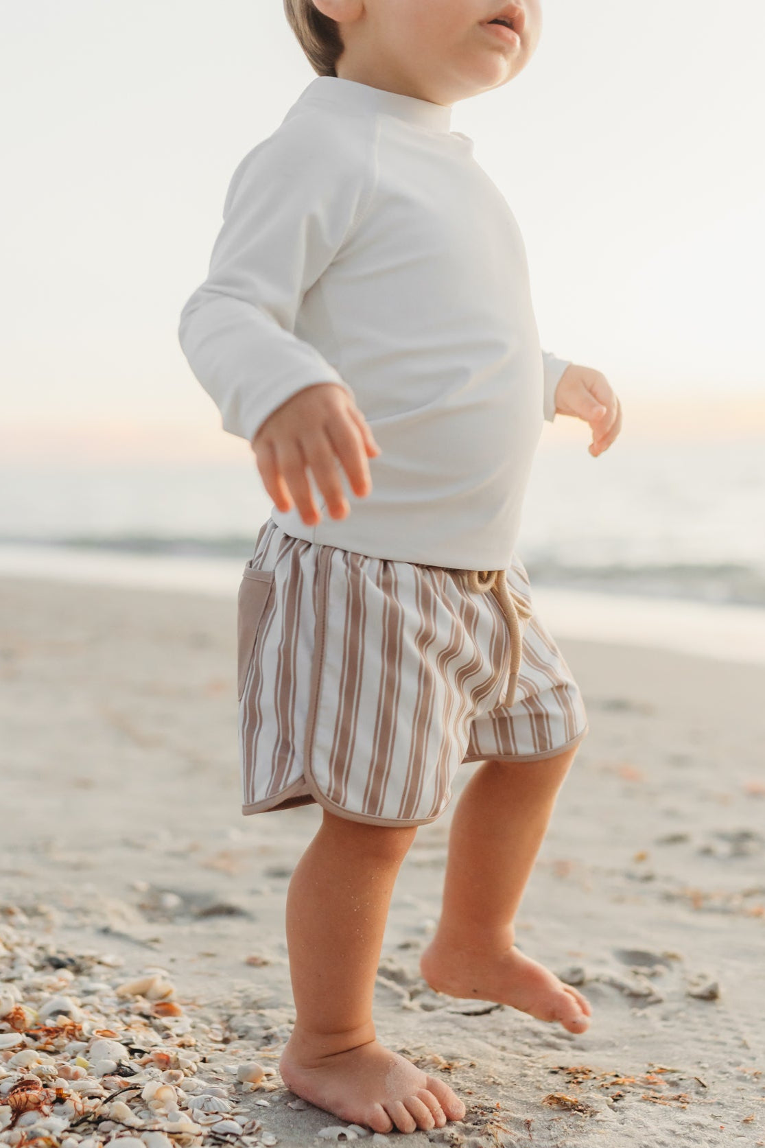 LB Boy's Swim Board Shorts (ash stripe)