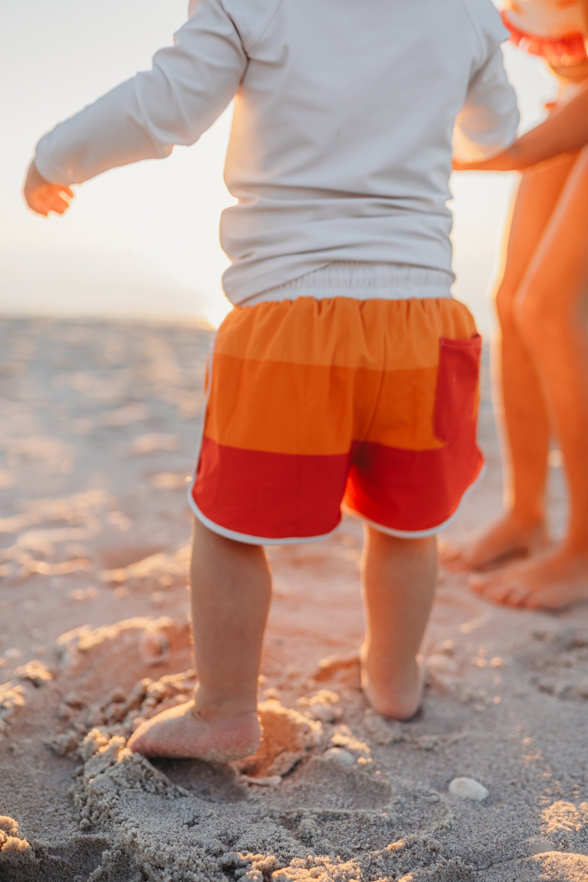 LB Boy's Swim Board Shorts (spice ombre stripe) FINAL SALE