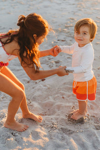 LB Boy's Swim Board Shorts (spice ombre stripe) FINAL SALE