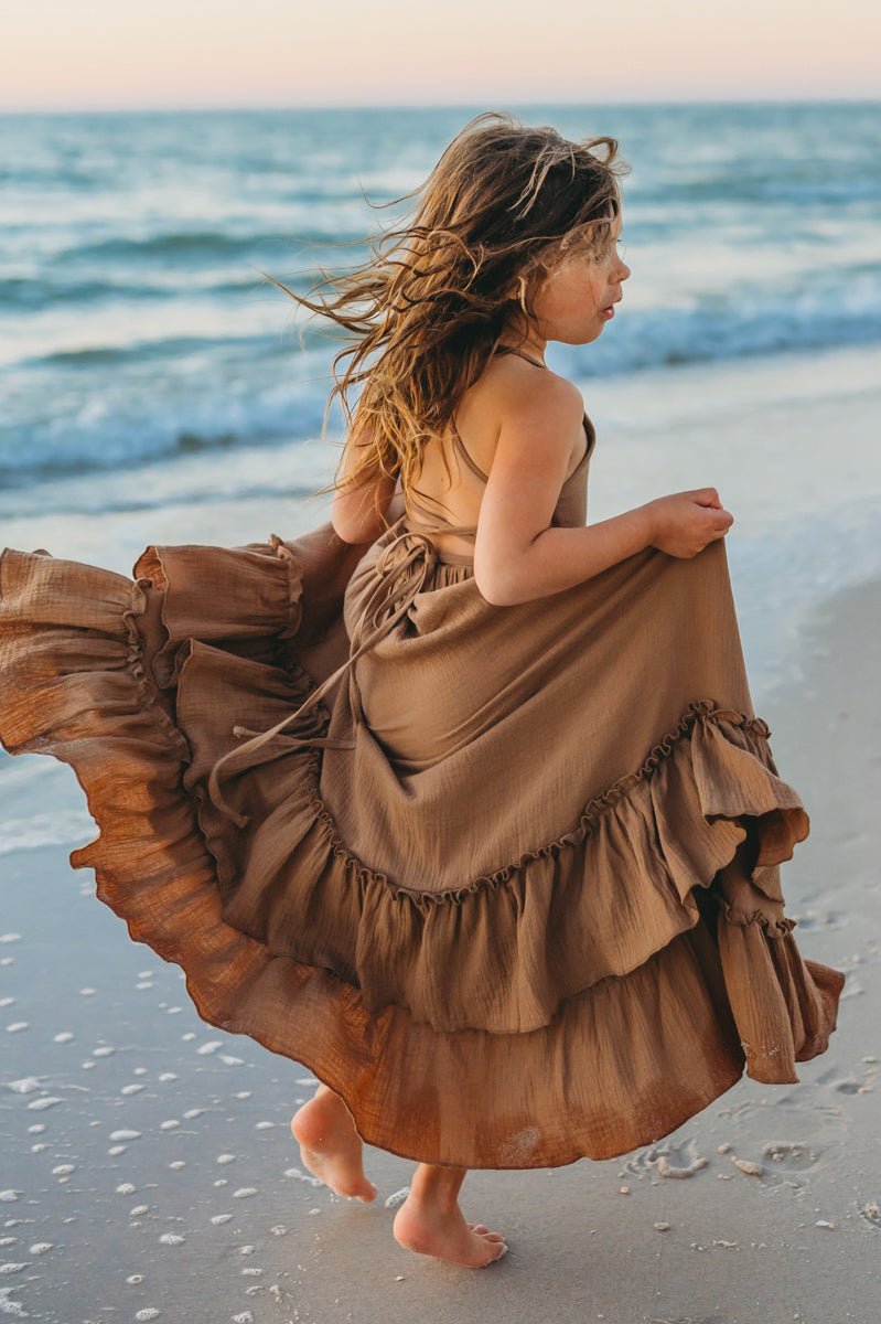 SS Girl's Dress Wendy Dress (mocha muslin)